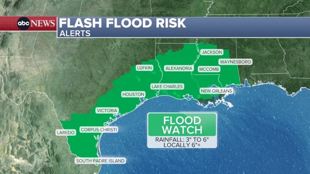 17 million under flood watch from Texas to Mississippi