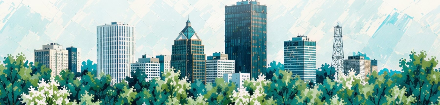 Painted Rochester skyline