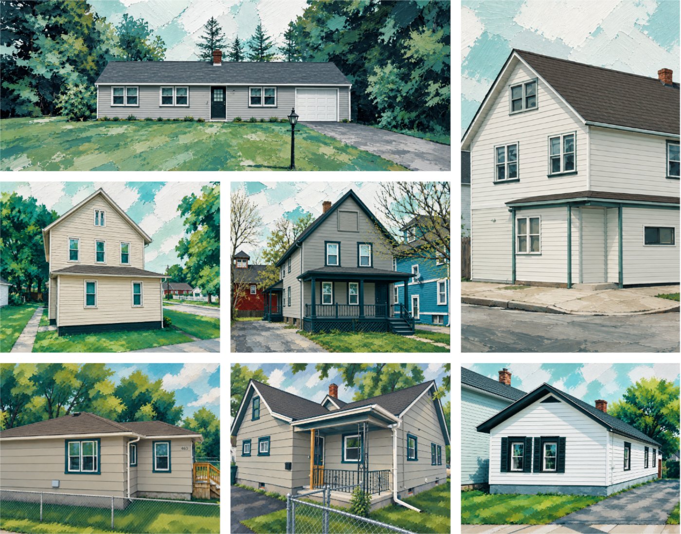 The seven day-one homes in Rochester, New York