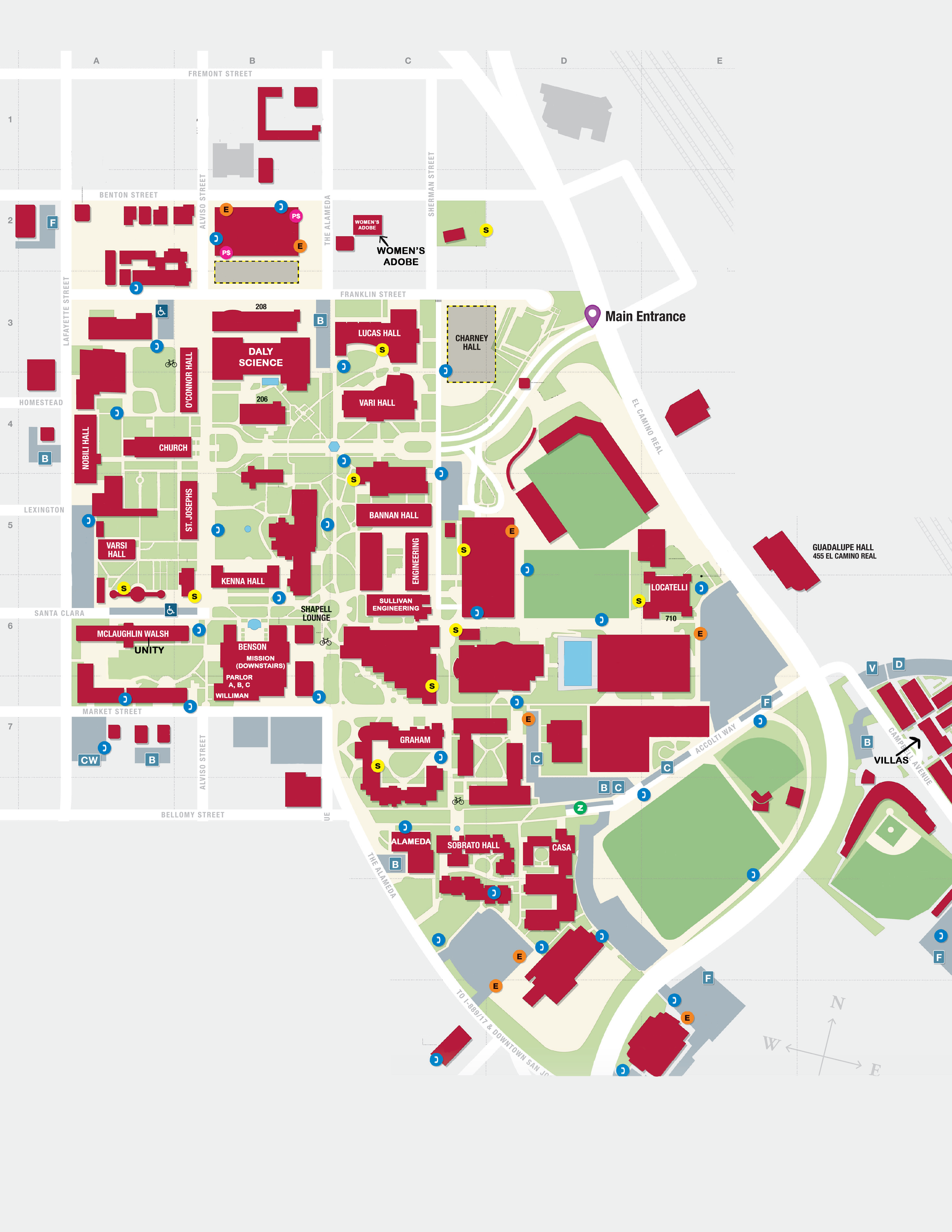 25 Santa Clara University Map Online Map Around The World