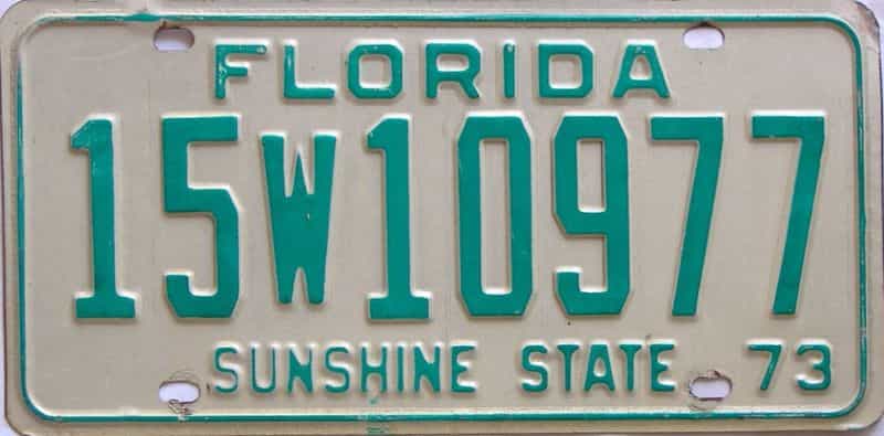 1973 Florida license plate for sale