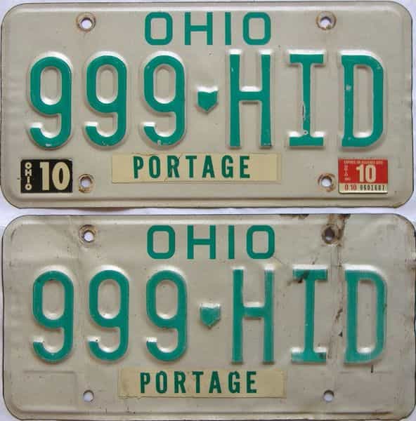 1990 Ohio  (Pair) license plate for sale