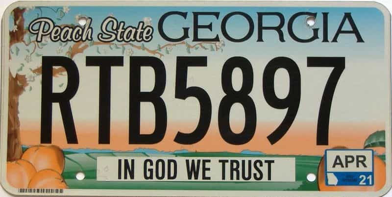 2021 Georgia license plate for sale