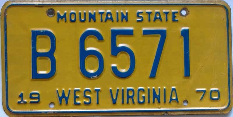 1970 West Virginia  (Truck) license plate for sale
