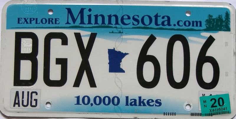 2020 Minnesota  (Single) license plate for sale