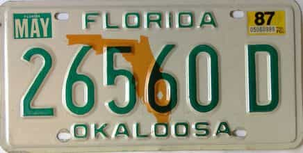 1987 Florida license plate for sale