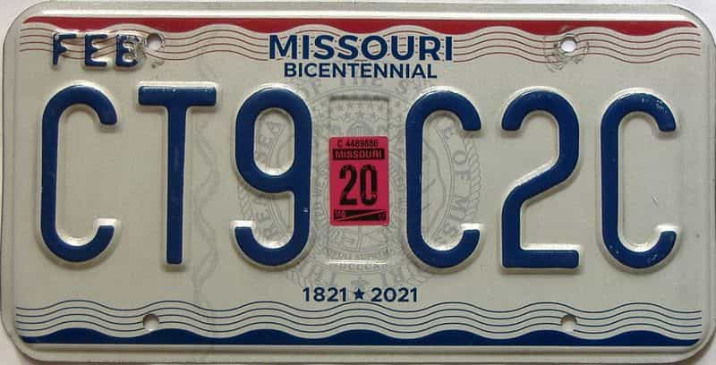 2020 Missouri license plate for sale