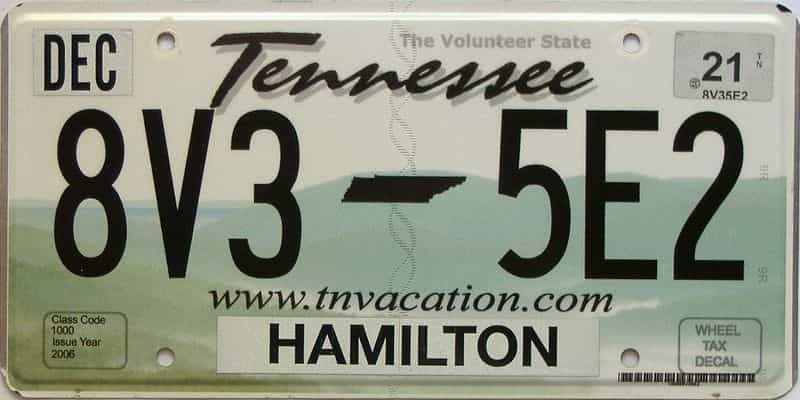 2021 Tennessee license plate for sale