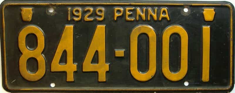 1929 Pennsylvania (Single) (#16632) for sale - The Tag Dr. Store