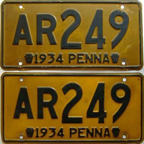 1934 Pennsylvania (Pair) (16635) for sale The Tag Dr. Store