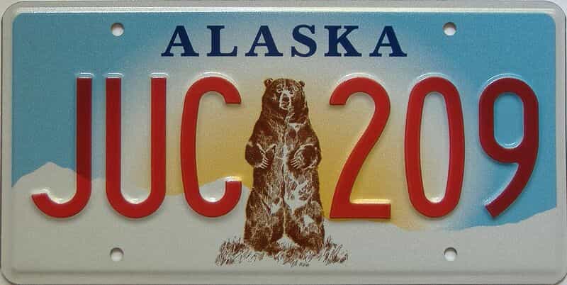 Alaska  (Single) license plate for sale