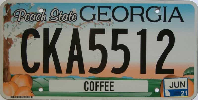2021 Georgia Counties (Coffee) license plate for sale