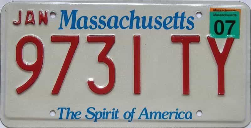 2007 Massachusetts  (Single) license plate for sale