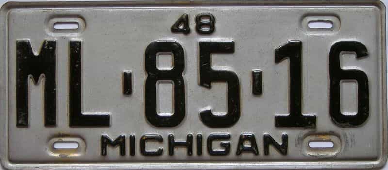 1948 Michigan license plate for sale