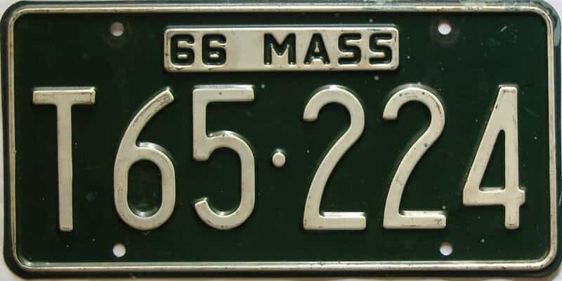 1966 Massachusetts  (Single) license plate for sale