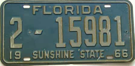 1966 Florida license plate for sale