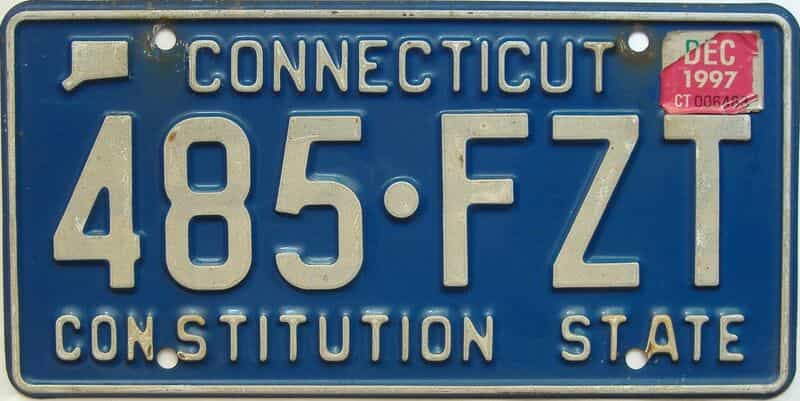 1997 Connecticut  (Single) license plate for sale