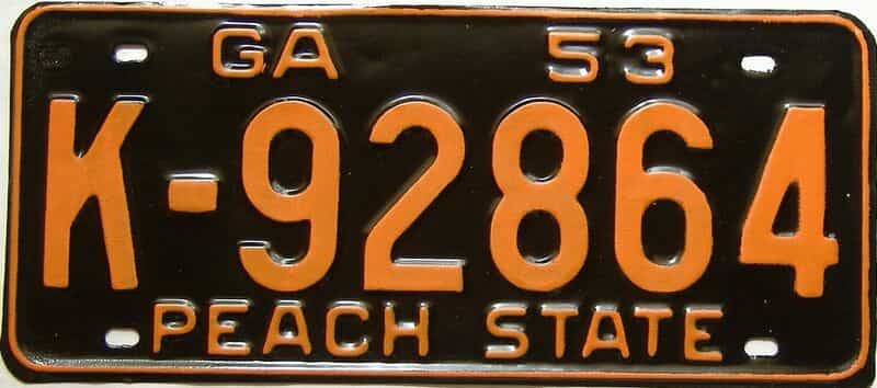 YOM 1953 Georgia  (Very Nice Repaint) license plate for sale