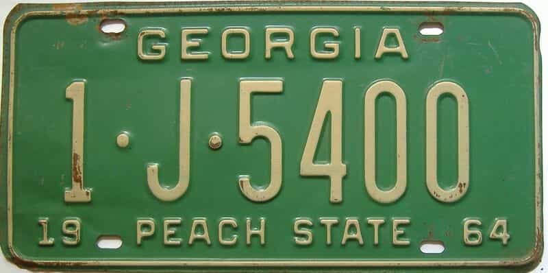 YOM 1964 Georgia (Fulton) license plate for sale