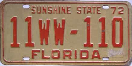 1972 Florida license plate for sale