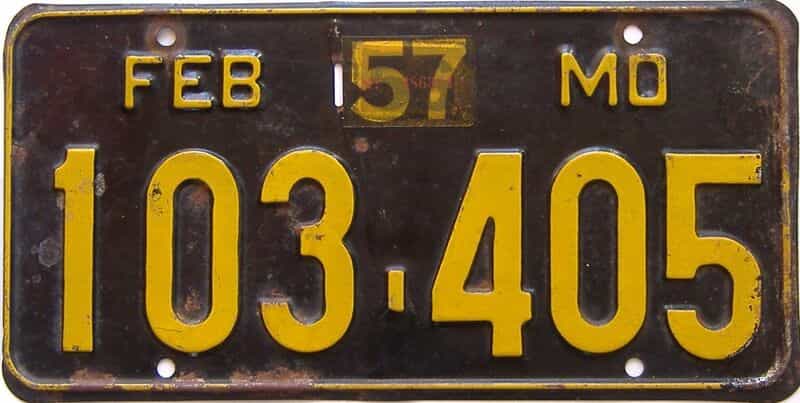 1957 Missouri license plate for sale