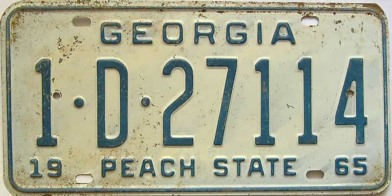 YOM 1965 Georgia (Fulton) license plate for sale