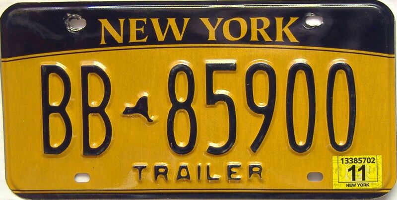 2011 New York  (Trailer) license plate for sale