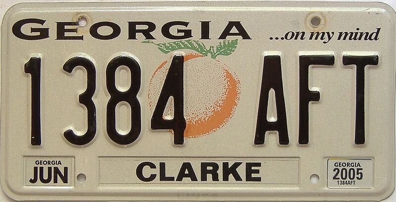 2005 Georgia license plate for sale