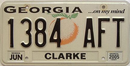 2005 Georgia license plate for sale