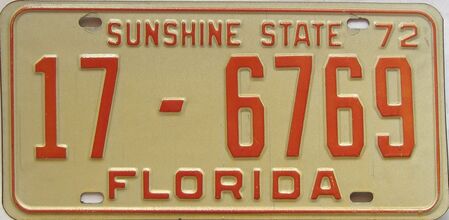 1972 Florida license plate for sale