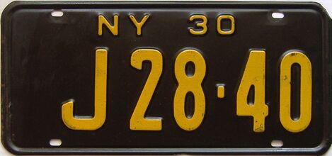 1930 New York  (Single) license plate for sale