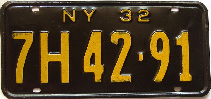 1932 New York  (Single) license plate for sale
