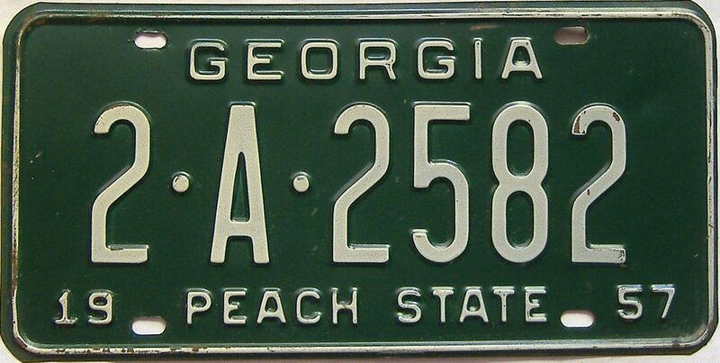 YOM 1957 Georgia (Chatham) license plate for sale