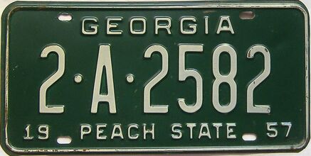 YOM 1957 Georgia (Chatham) license plate for sale