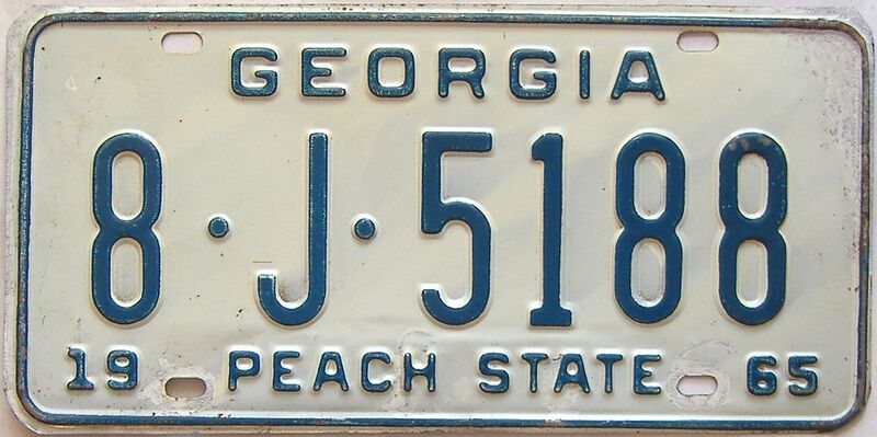 YOM 1965 Georgia (Dougherty) license plate for sale