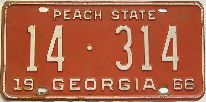 YOM 1966 Georgia (Clarke) license plate for sale