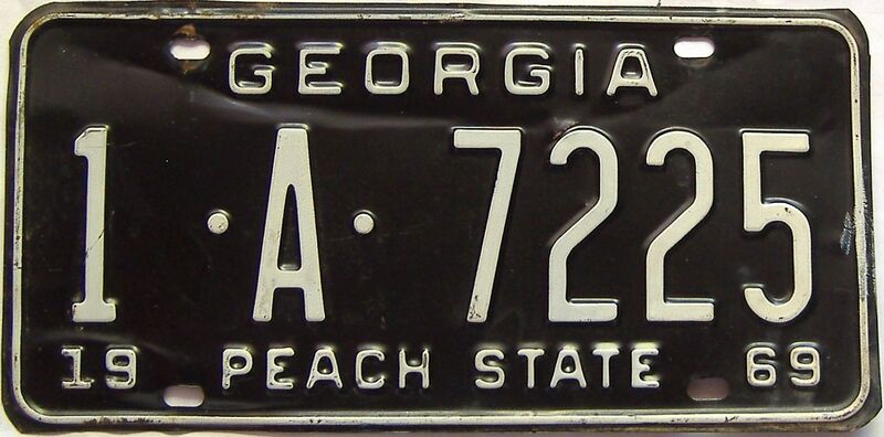 YOM 1969 Georgia (Fulton) license plate for sale