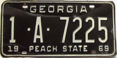 YOM 1969 Georgia (Fulton) license plate for sale