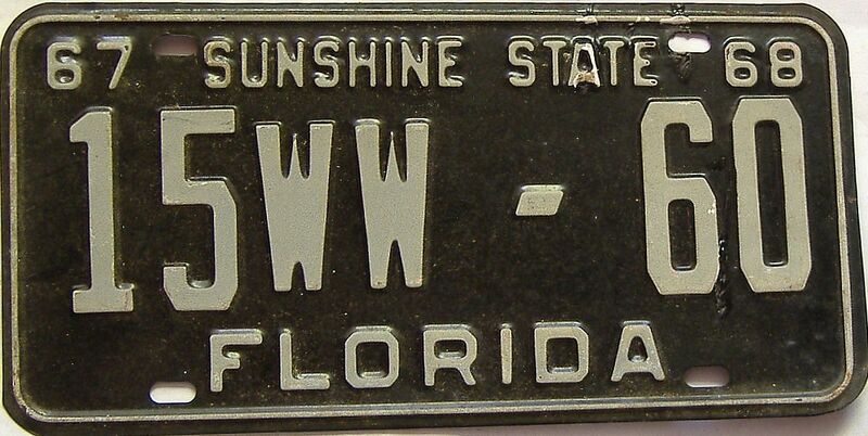 1967 Florida license plate for sale