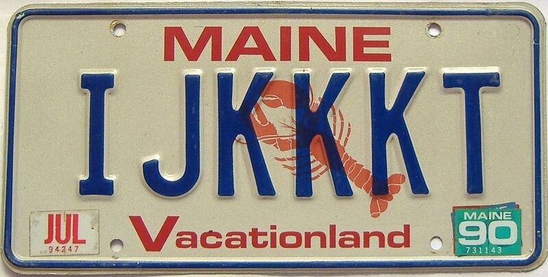1990 Maine  (Vanity) license plate for sale