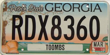 2018 Georgia Counties (Toombs) license plate for sale