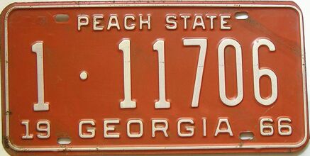 YOM 1966 Georgia (Fulton) license plate for sale