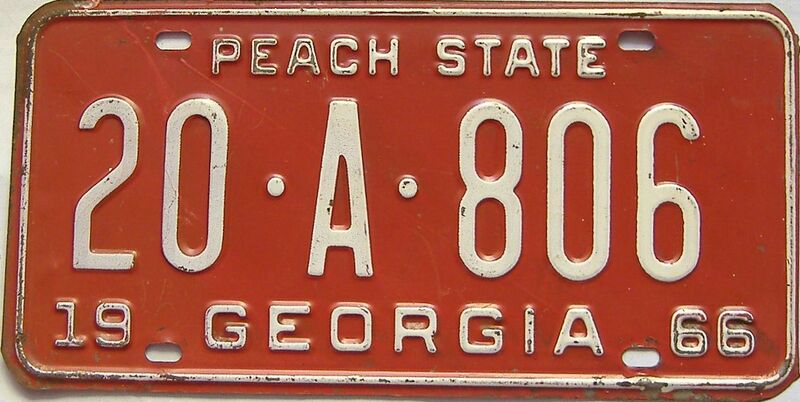 YOM 1966 Georgia (Carroll) license plate for sale