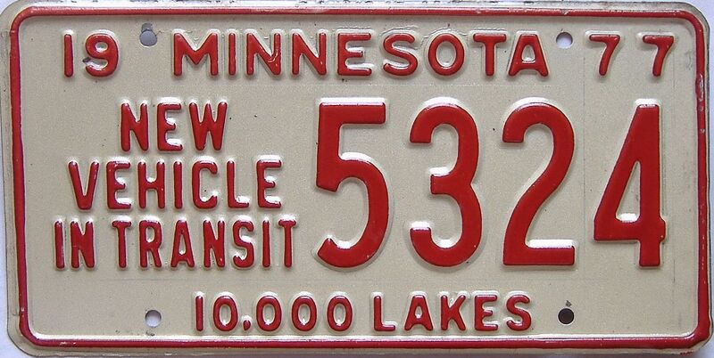 1977 Minnesota  (Non Passenger) license plate for sale
