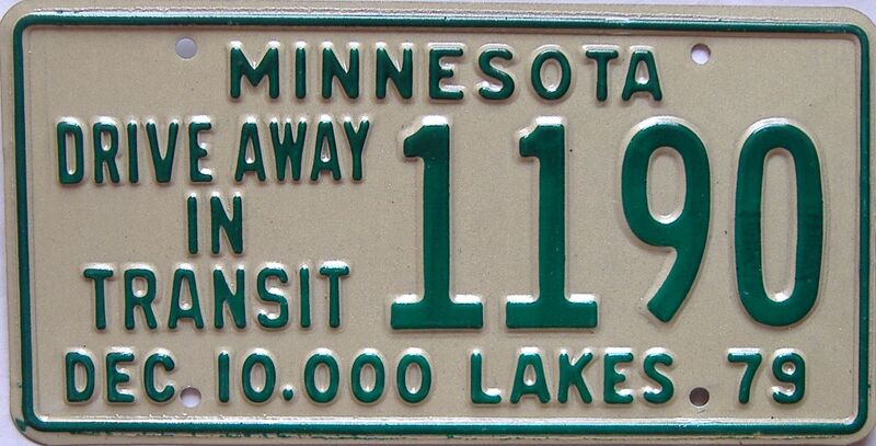 1979 Minnesota  (Single) license plate for sale