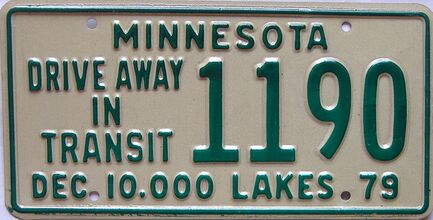 1979 Minnesota  (Single) license plate for sale