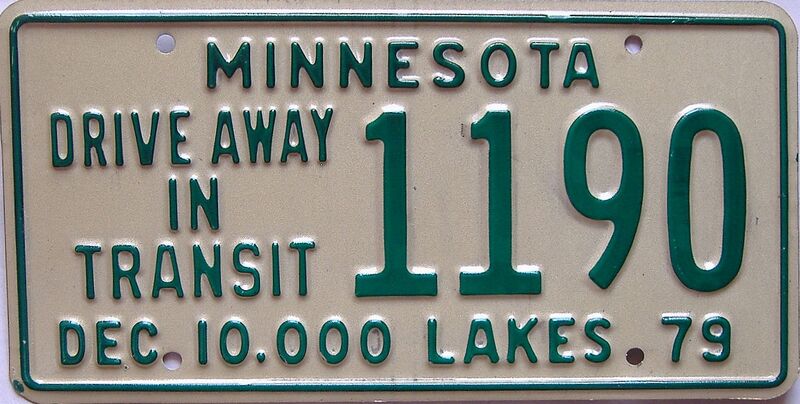 1979 Minnesota  (Single) license plate for sale