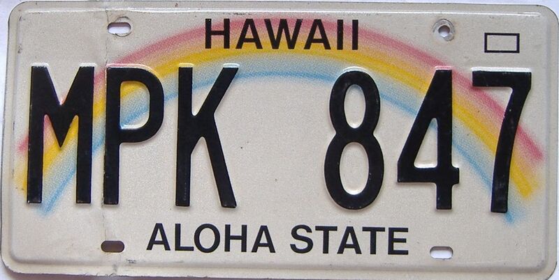 Hawaii  (Single) license plate for sale