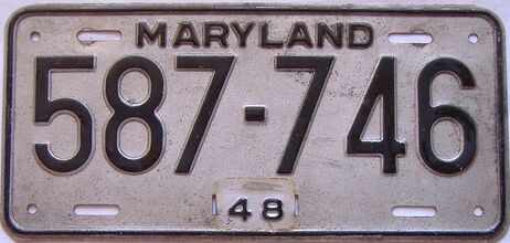 1948 Maryland license plate for sale