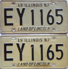 1967 Illinois  (Pair) license plate for sale